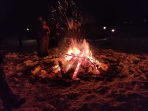 A nice outdoor fire during summer in Quebec